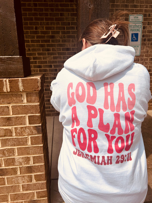 God has a plan for you plus size hoodie