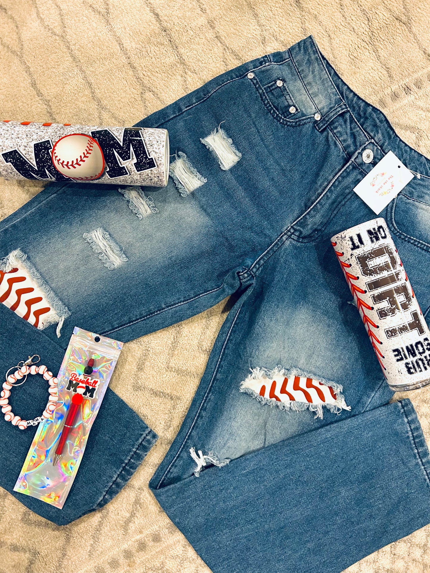 Baseball patch jeans
