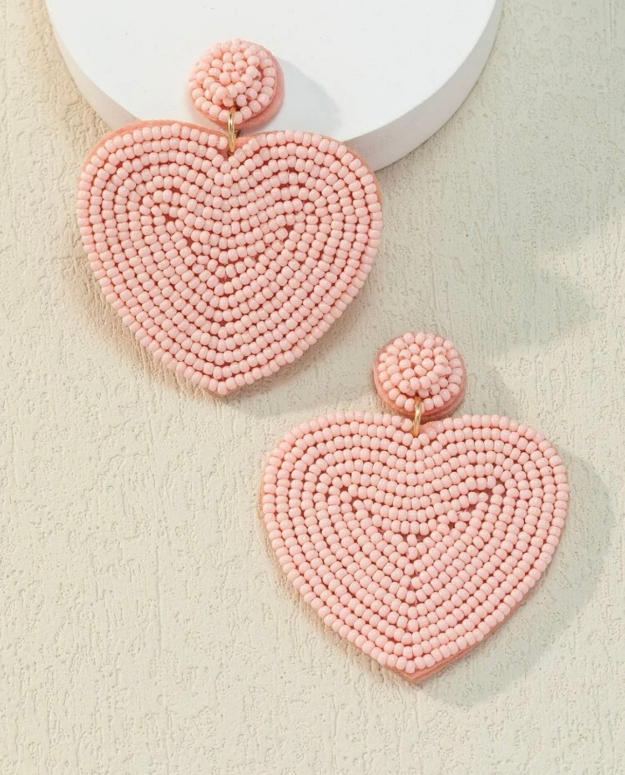 heart shape beaded earrings
