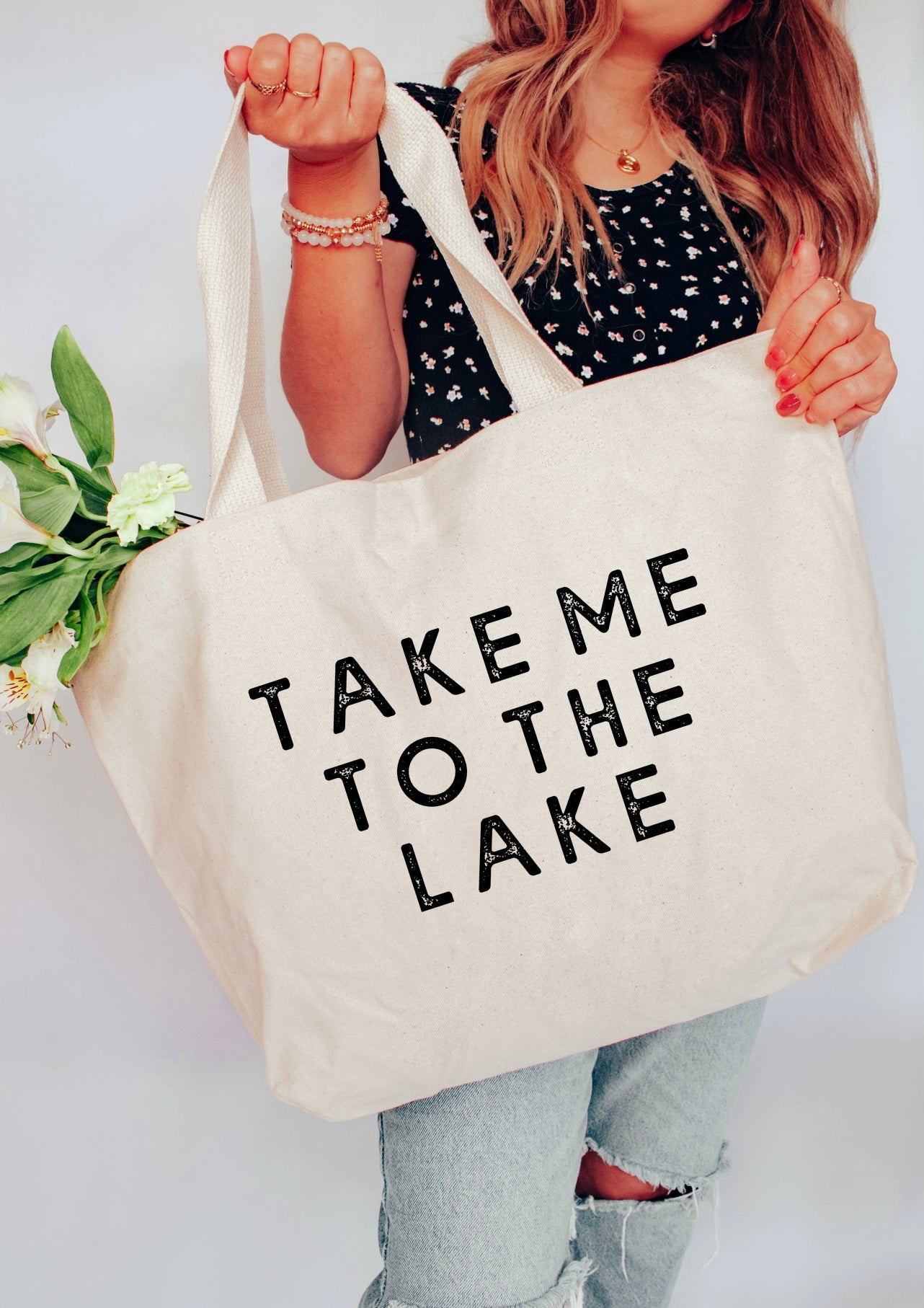 Take me to the lake XL tote
